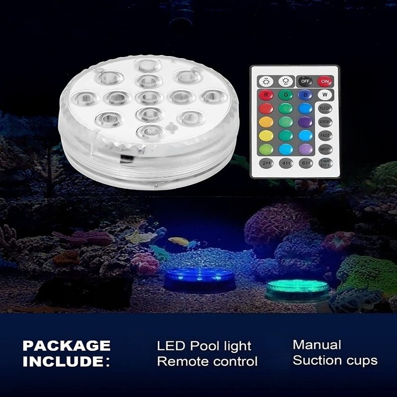 Rechargeable Submersible LED Pool Lights with Remote Waterproof Underwater LED Lights for Inground Pools and Pond