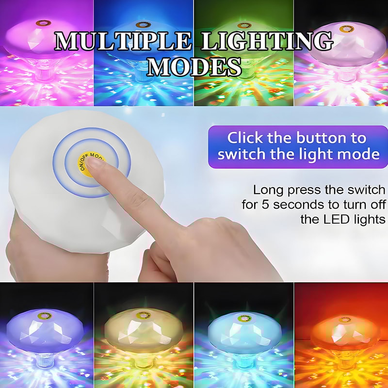 Floating Underwater Light RGB LED Disco Lamp Submersible Pool Spa Light For Parties 2