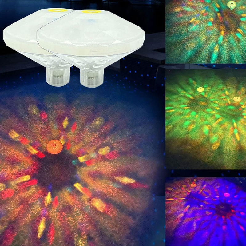 Floating RGB Underwater LED Disco Light Submersible Swimming Pool Spa Lamp With Color Changing Glow 6
