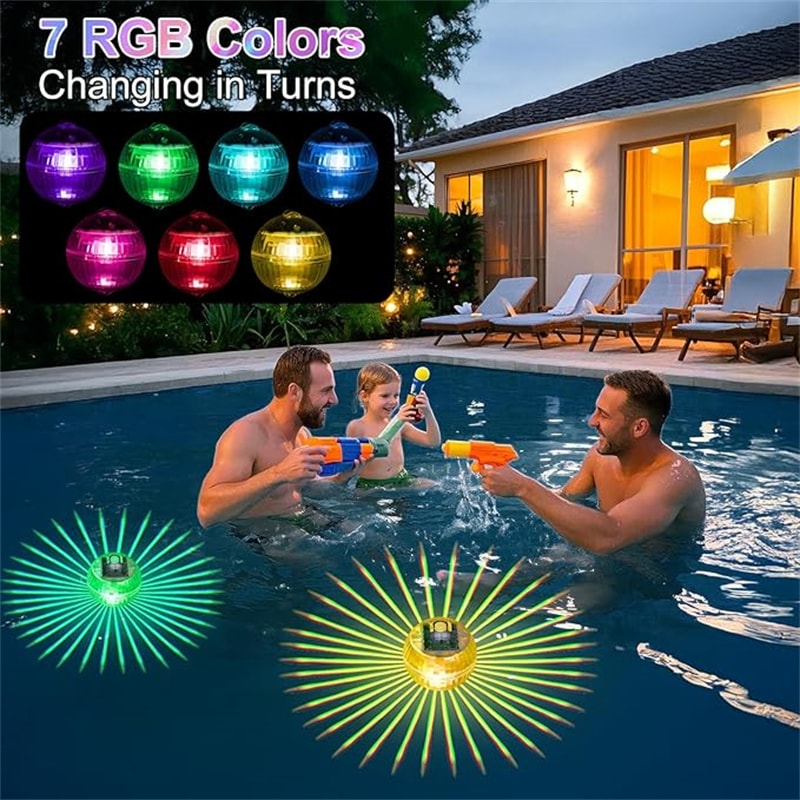 Solar Floating LED Pool Light ColorChanging Waterproof Disco Lamp For Pools Ponds Outdoor Spaces 2