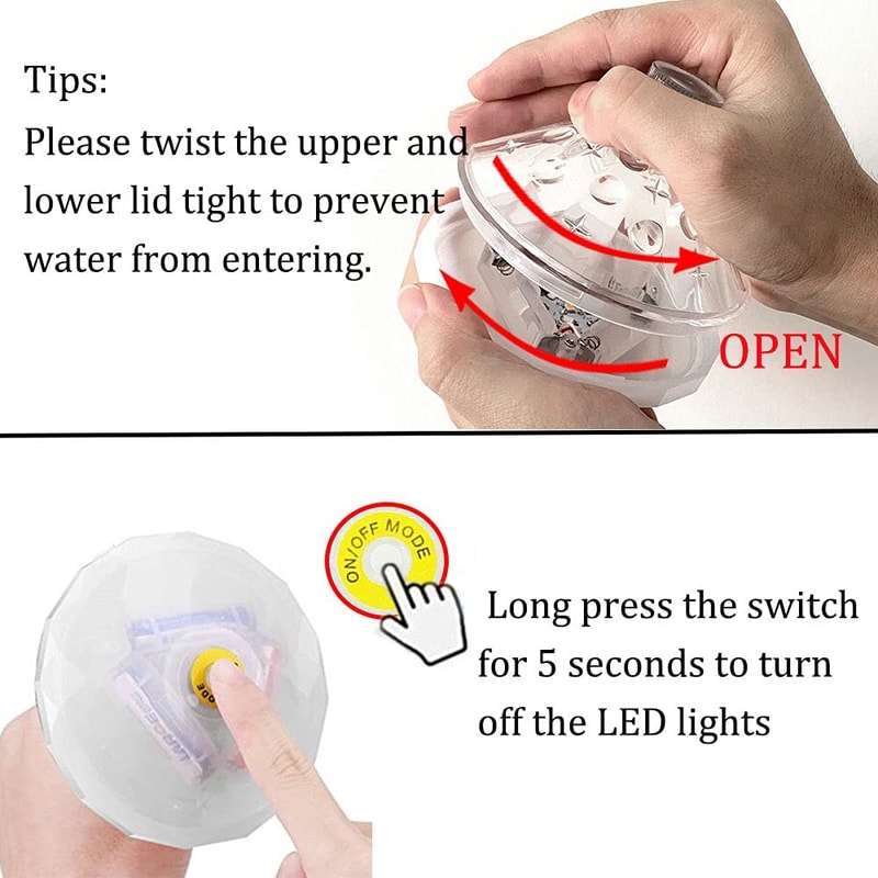 Underwater LED Light For Pool Spa Submersible Disco Lamp 4