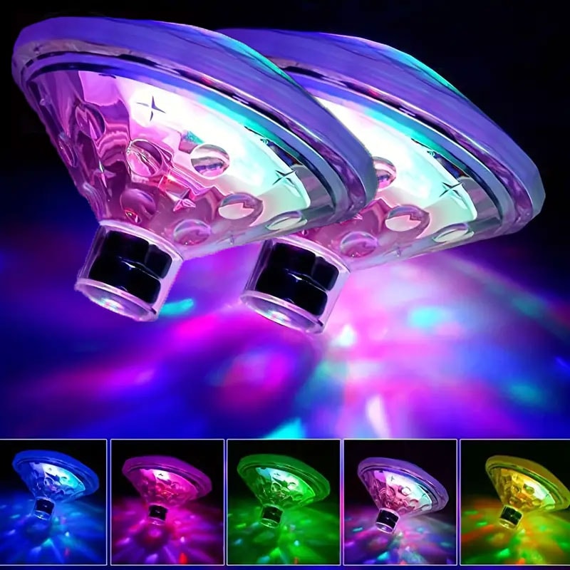 Underwater LED Light For Pool Spa Submersible Disco Lamp 7