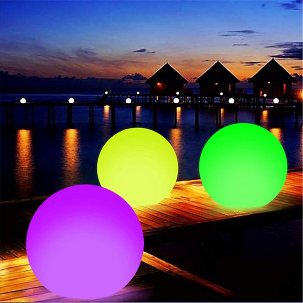 LED Floating Pool Light Inflatable Beach Ball for Pool Parties & Outdoor Fun