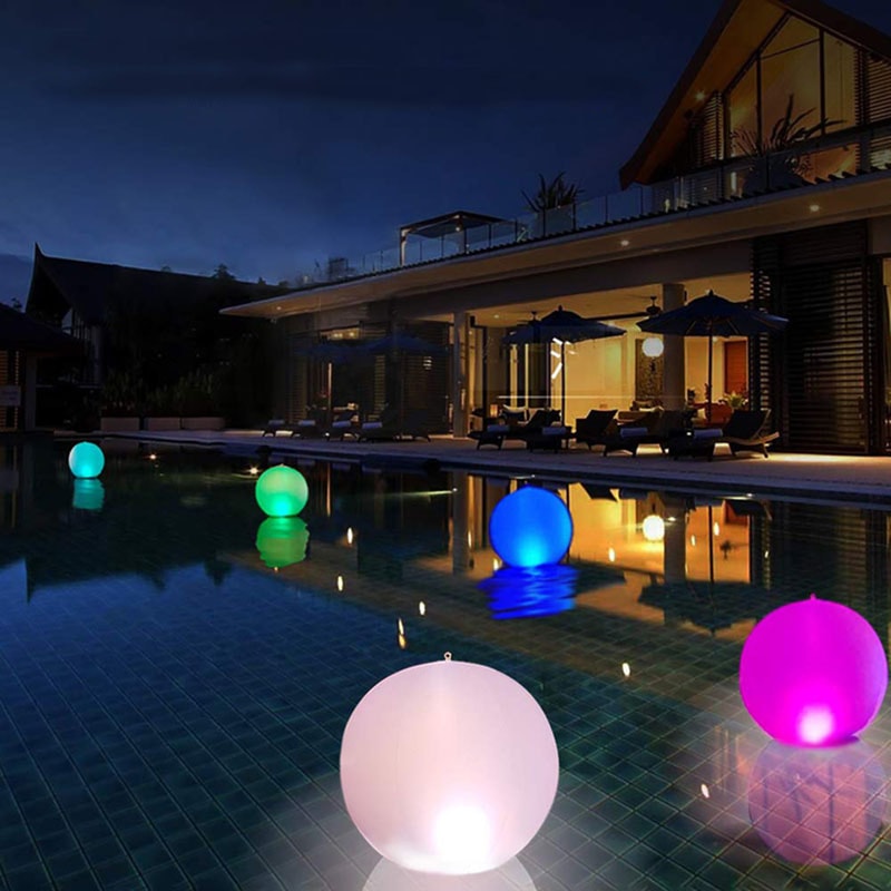 LED Floating Pool Light Inflatable Beach Ball for Pool Parties & Outdoor Fun
