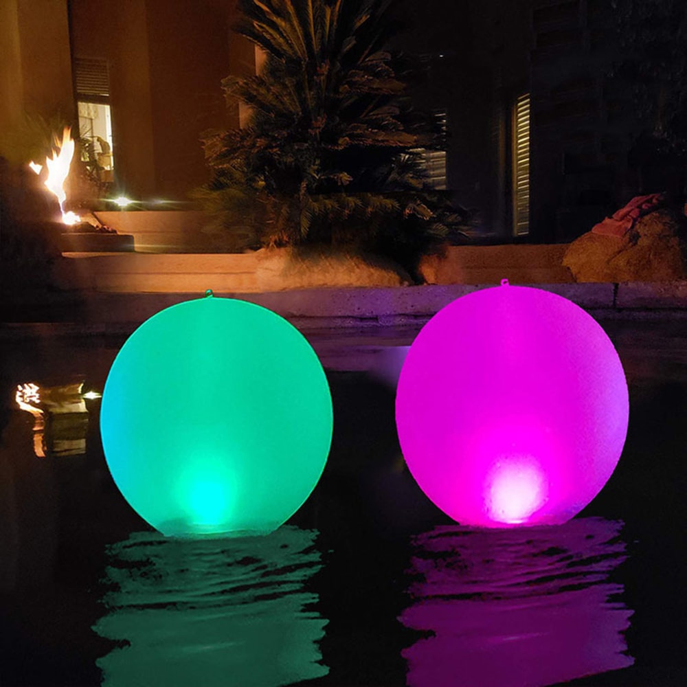 LED Floating Pool Light Inflatable Beach Ball for Pool Parties & Outdoor Fun