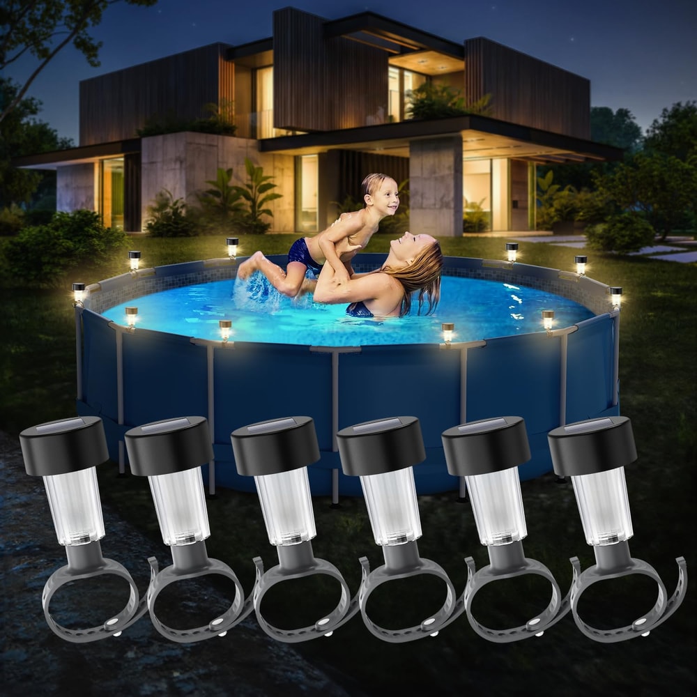 Solar LED Pool Lights Waterproof Outdoor Swimming Pool Fence Decor 0