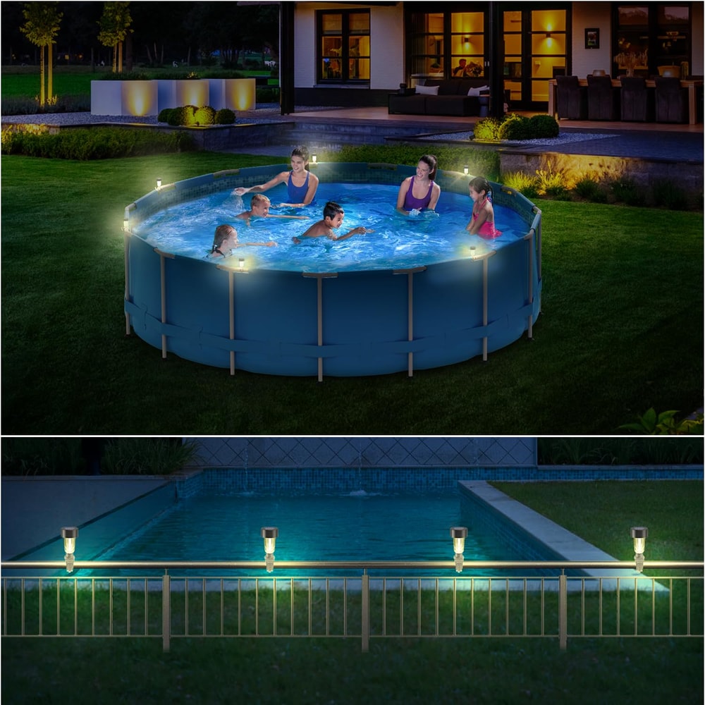Solar LED Pool Lights Waterproof Outdoor Swimming Pool Fence Decor 1