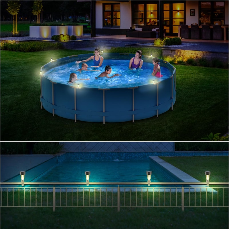 Solar LED Pool Lights Waterproof Outdoor Swimming Pool Fence Decor 1