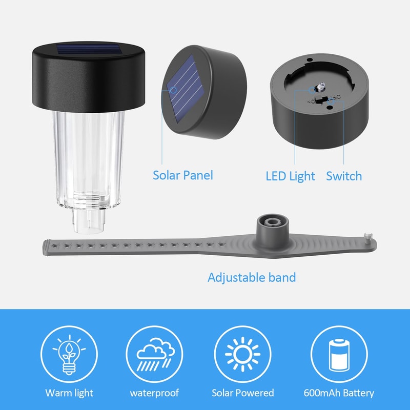 Solar LED Pool Lights Waterproof Outdoor Swimming Pool Fence Decor 4