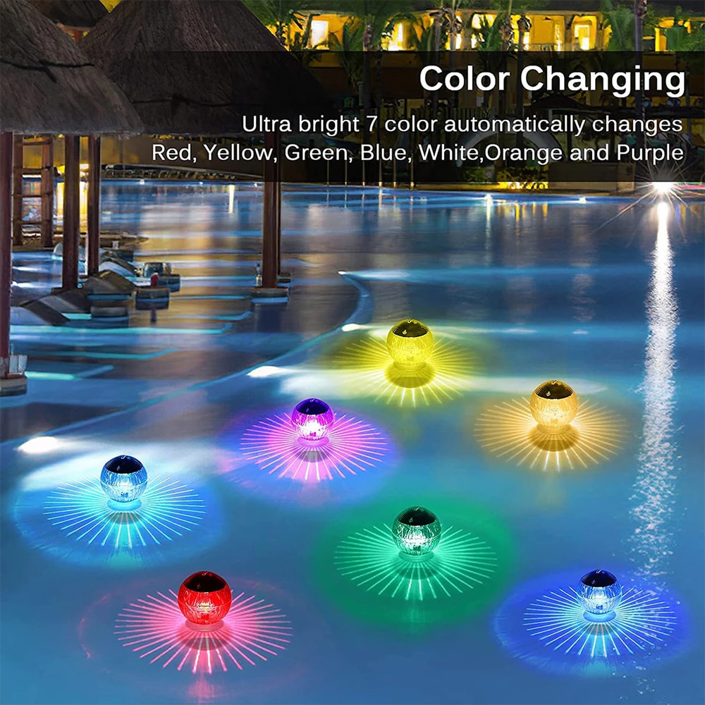 Solar Floating Pool Light Waterproof LED Glow Ball Lamp For Garden Pond Fountain Decoration 3
