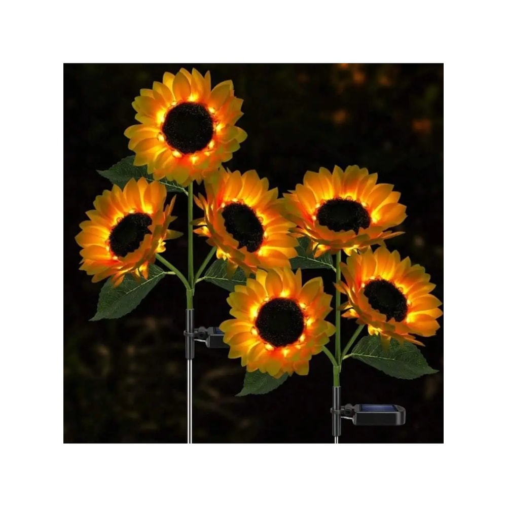 Solar Powered Sunflower Light for Outdoor Garden Waterproof LED Ground Lamp for Lawn & Courtyard Decoration