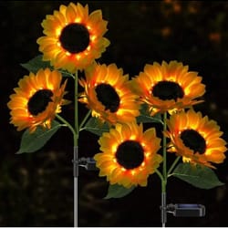 solar powered sunflower light for outdoor garden waterproof led ground lamp for lawn & courtyard decoration