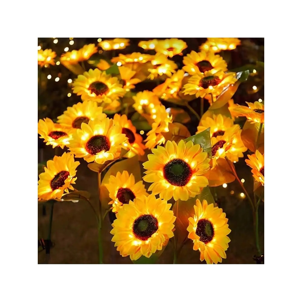 Solar Powered Sunflower Light for Outdoor Garden Waterproof LED Ground Lamp for Lawn & Courtyard Decoration