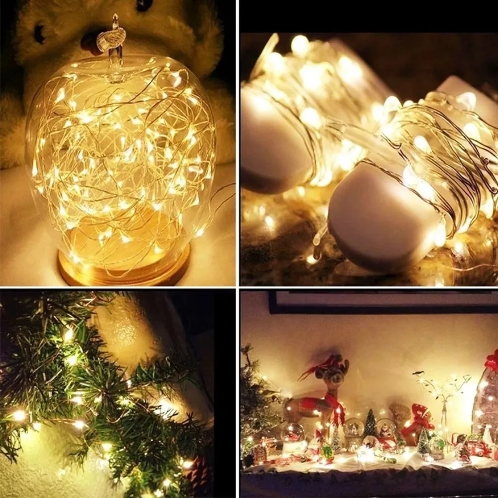 LED String Lights Silver Wire Fairy Lights Waterproof Garland Lights For Christmas Wedding 2