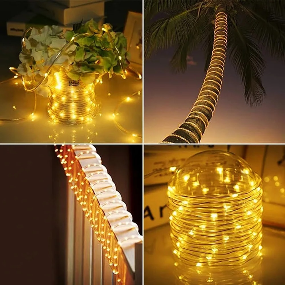 Solar Rope Light For Outdoors Waterproof LED Fairy Lights For Garden Yard Pathway And Christmas Dec 2