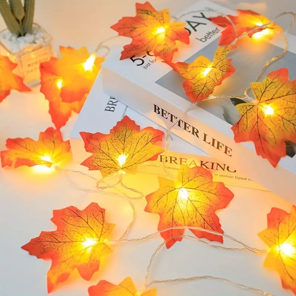 Maple Leaf String Fairy Lights Battery Powered LED Lights For Home Party Holiday Outdoor Decoratio 3