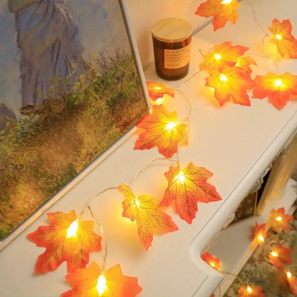 Maple Leaf String Fairy Lights Battery Powered LED Lights For Home Party Holiday Outdoor Decoratio 2
