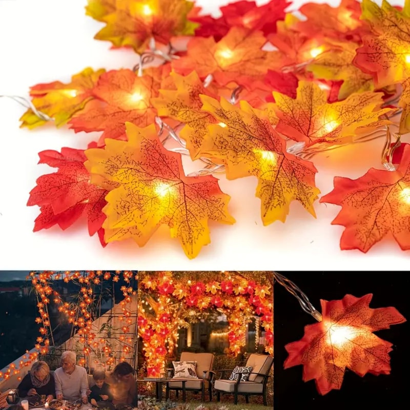 Maple Leaf String Fairy Lights Battery Powered LED Lights For Home Party Holiday Outdoor Decoratio 5