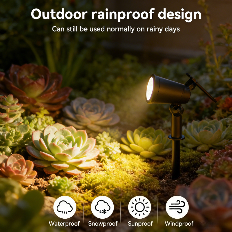 Solar LED Landscape Spotlight Waterproof Adjustable Brightness Outdoor Garden Lights 1