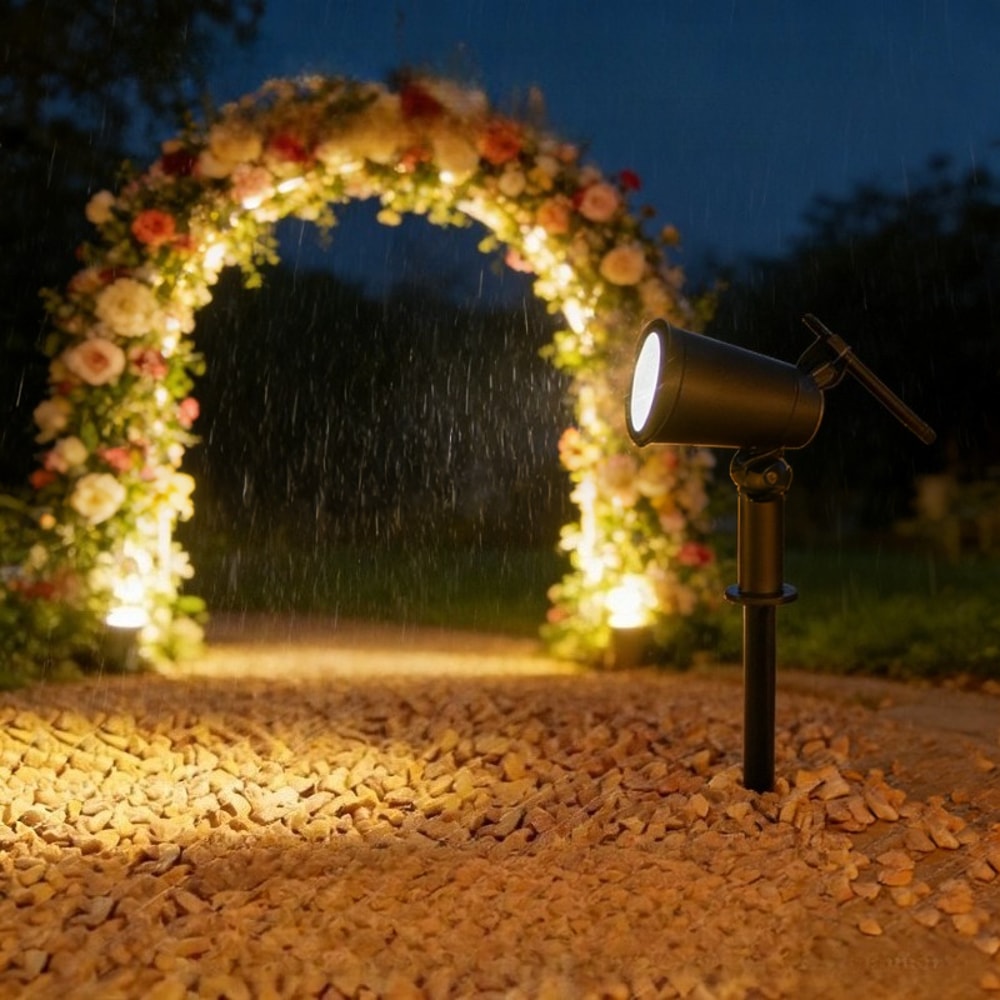 Solar LED Landscape Spotlight Waterproof Adjustable Brightness Outdoor Garden Lights 4