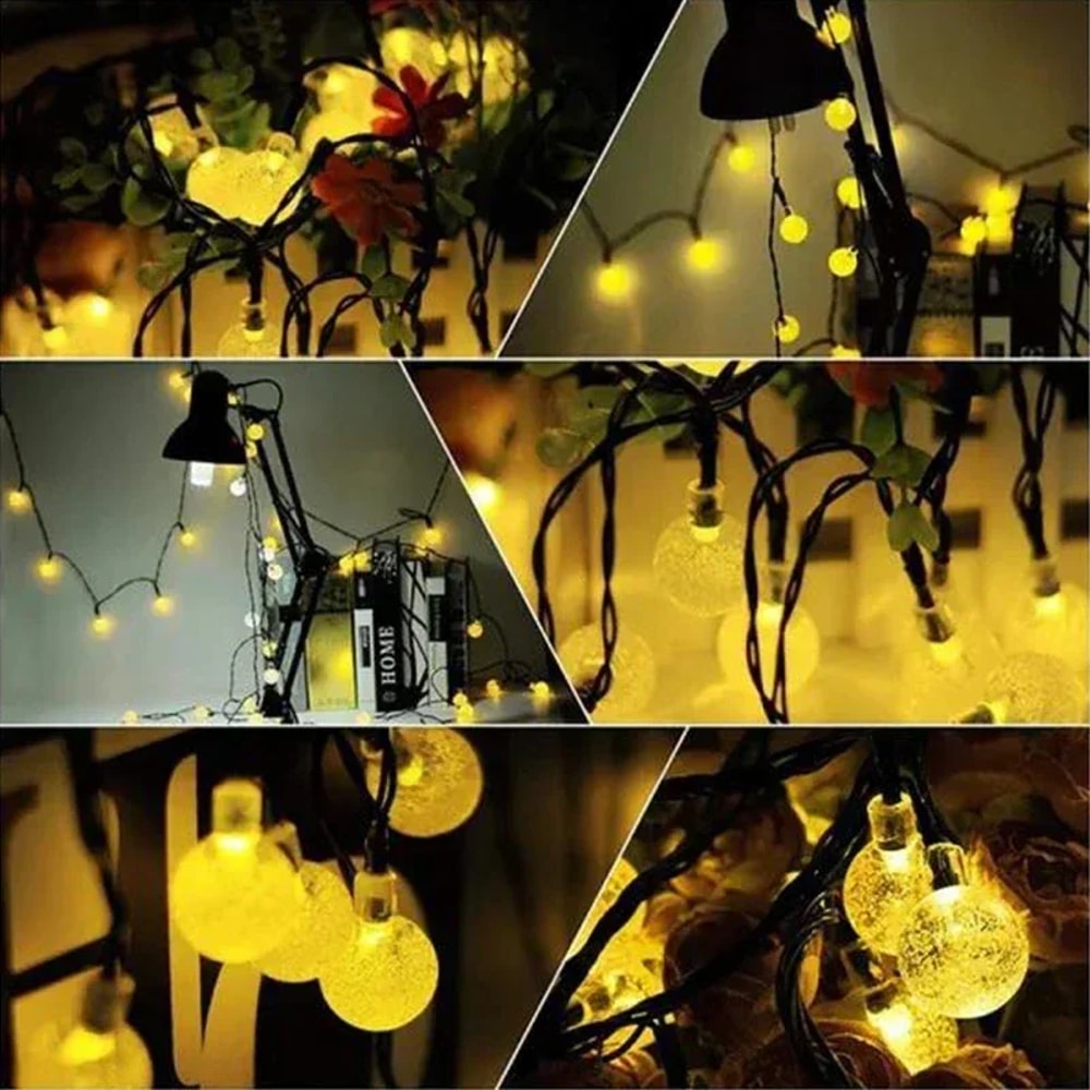 Solar Crystal Fairy Lights Outdoor Waterproof Patio String Lights For Garden Party Decor 0