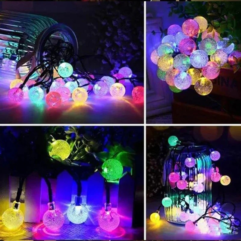 Solar Crystal Fairy Lights Outdoor Waterproof Patio String Lights For Garden Party Decor 3