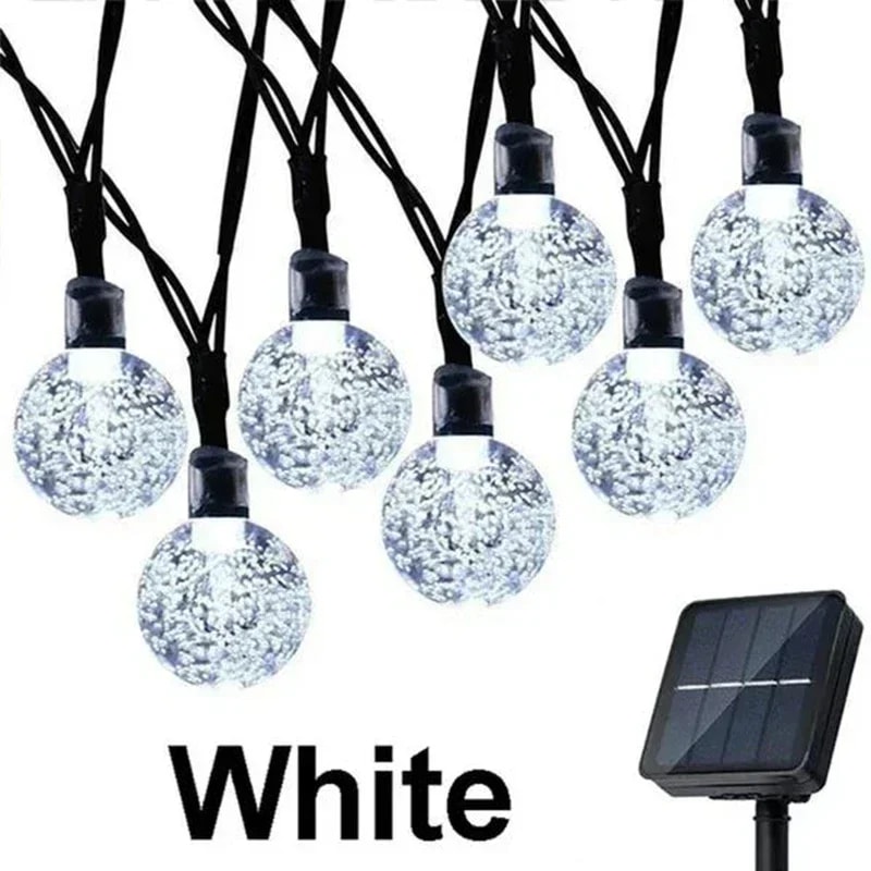 Solar Crystal Fairy Lights Outdoor Waterproof Patio String Lights For Garden Party Decor 6