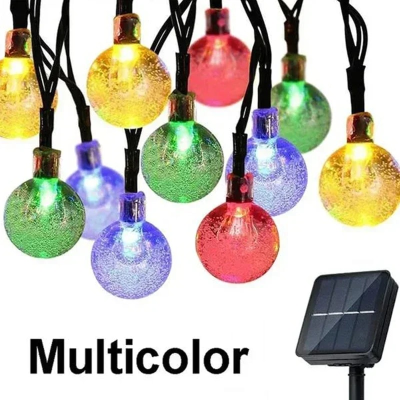 Solar Crystal Fairy Lights Outdoor Waterproof Patio String Lights For Garden Party Decor 8