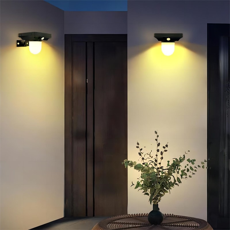 Solar Garden Lights with Motion Sensor Waterproof Outdoor Wall Lamp for Pathway & Yard