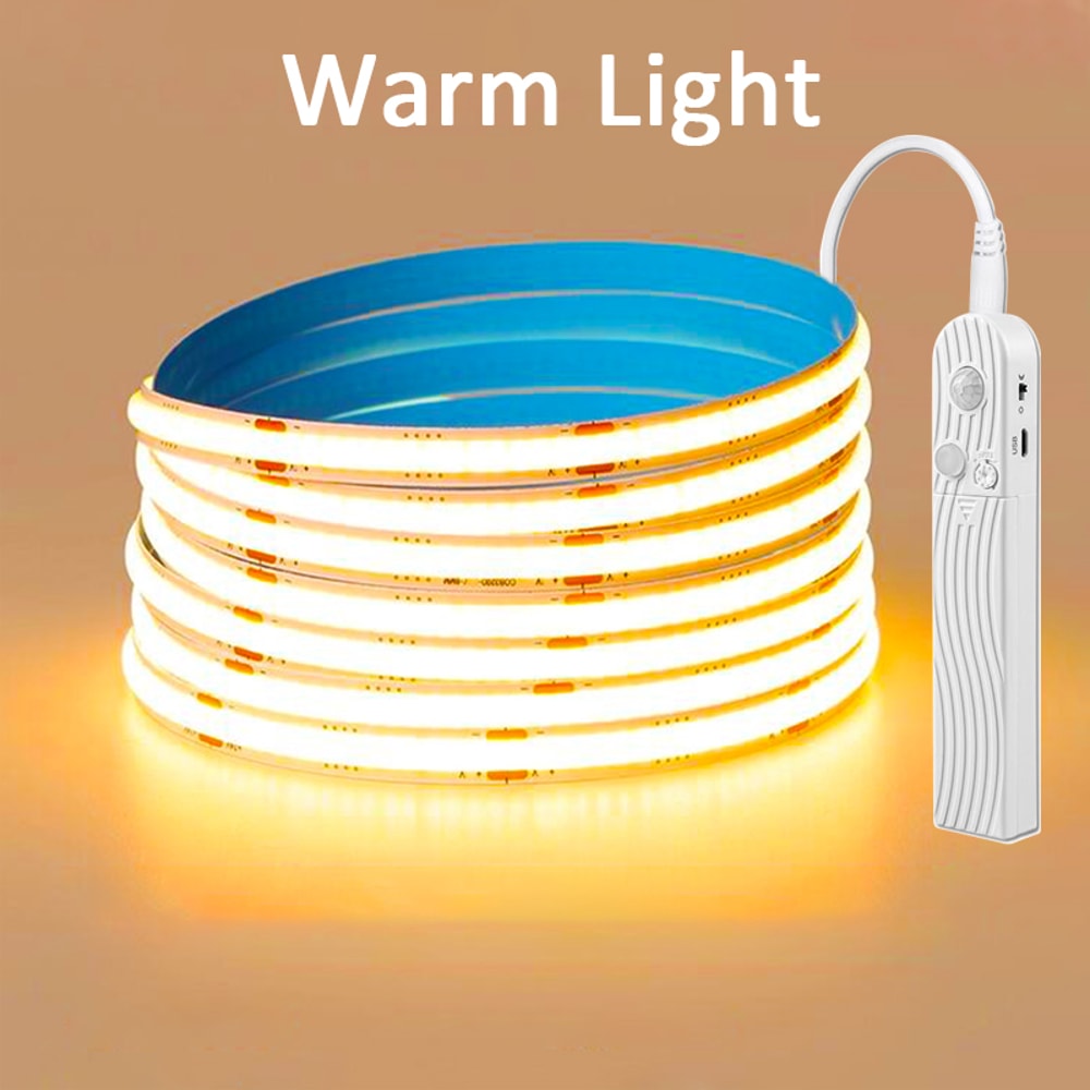 Motion Sensor LED Strip Lights Battery Powered, LEDs/m for Stairways, Bedrooms & Closets