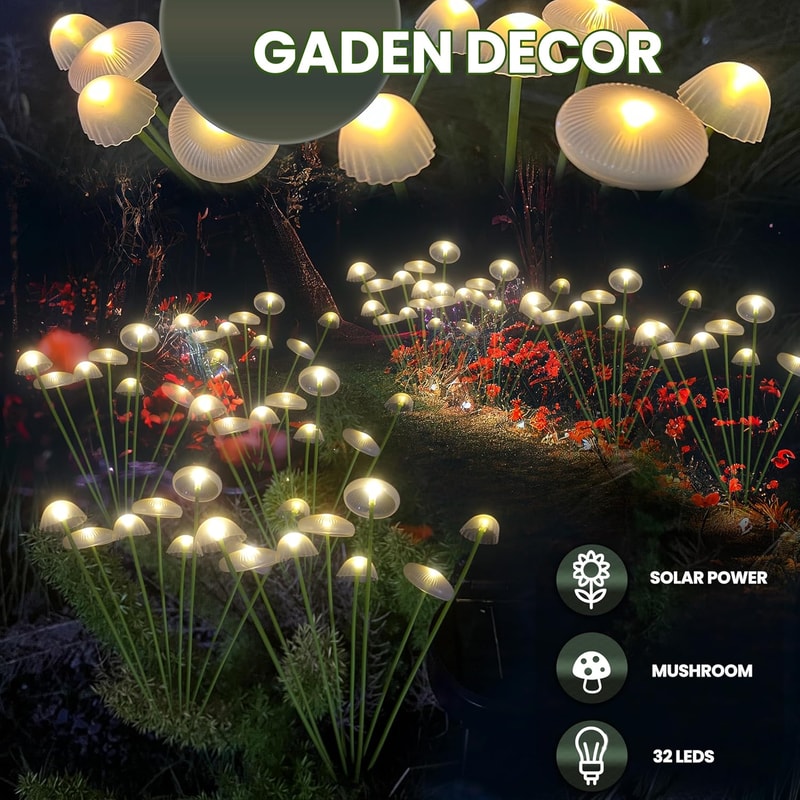 LED Solar Jellyfish Mushroom Lamp For Outdoor Garden Decoration Perfect For Courtyards Lawns Terra 3