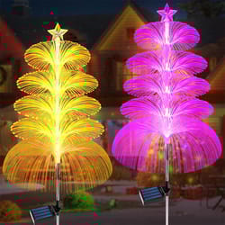 solar garden light outdoor colorful color-changing jellyfish lights decorative landscape lamp with ground plug.