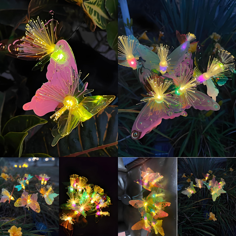 Solar Powered Butterfly Fiber Optic Lights LED Waterproof Outdoor Garden Decor For Lawn Yard And La 1
