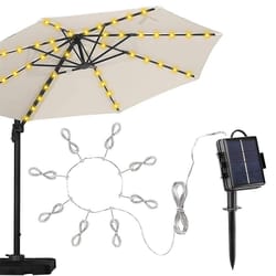 solar led lighted cantilever patio umbrella brightness modes, outdoor hanging umbrella