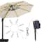 Solar LED Lighted Cantilever Patio Umbrella Brightness Modes Outdoor Hanging Umbrella 0