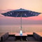 Solar LED Lighted Cantilever Patio Umbrella Brightness Modes Outdoor Hanging Umbrella 5