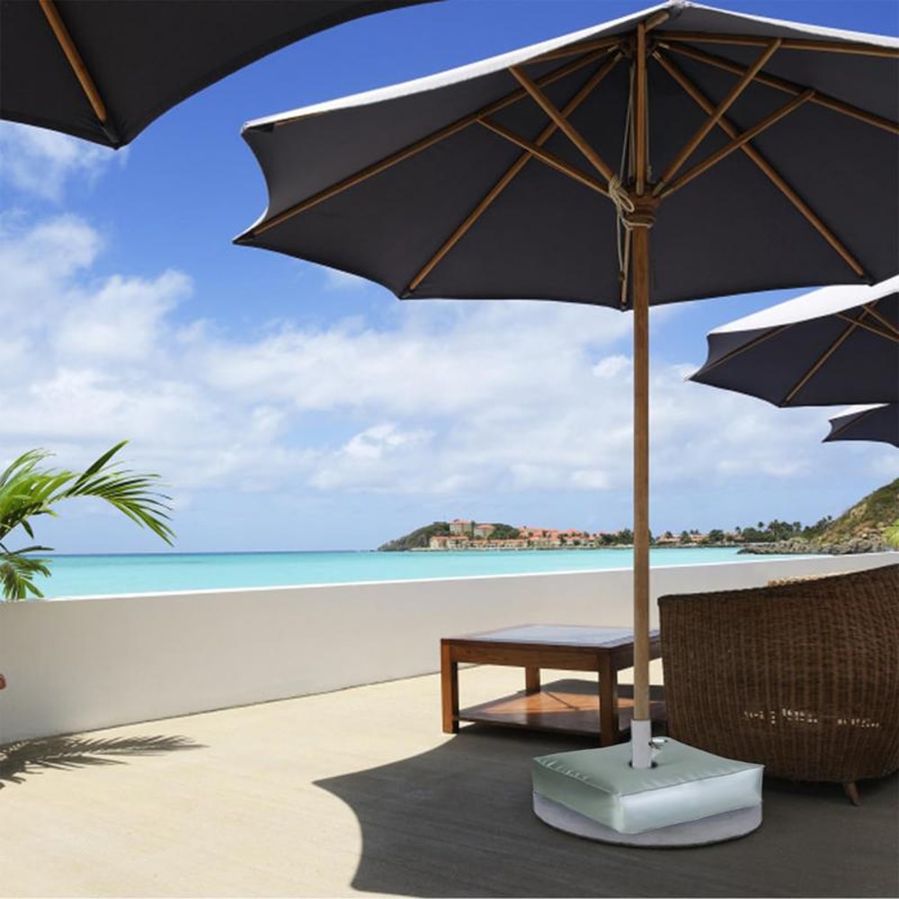 Beach Umbrella Stand Base Weight Water Bag Capacity, Thickened Silver Design for Cantilever Umbrella Support