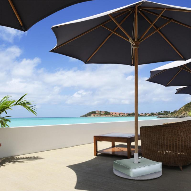 Beach Umbrella Stand Base Weight Water Bag Capacity, Thickened Silver Design for Cantilever Umbrella Support