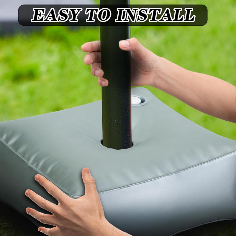 Beach Umbrella Stand Base Weight Water Bag Capacity, Thickened Silver Design for Cantilever Umbrella Support