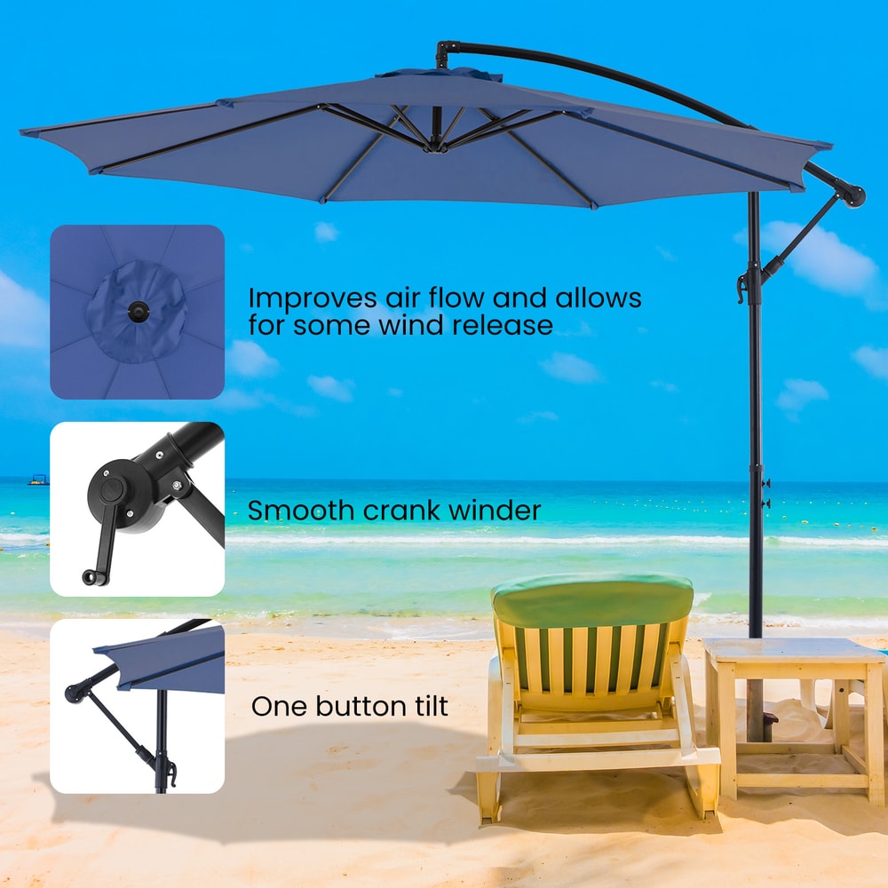 Outdoor Cantilever Umbrella with Easy Tilt Adjustment & UV Protection