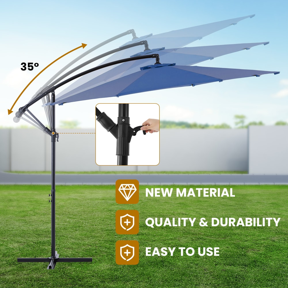 Outdoor Cantilever Umbrella with Easy Tilt Adjustment & UV Protection