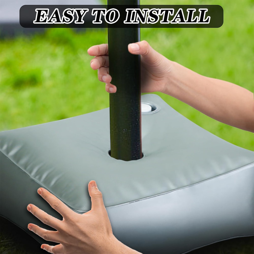 Heavy Duty Umbrella Base Weight Water Bag For Patio Umbrellas Large Capacity Thickened Silver Desig 3
