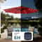 Solar Patio Umbrella With LED Lights UVResistant Outdoor Table Umbrella With Tilt Crank For Backya 4