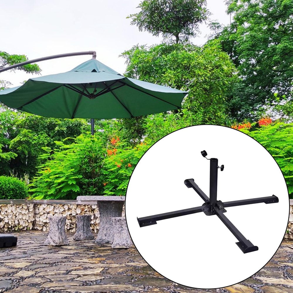 Heavy Duty Portable Umbrella Base Stand for Poles Foldable Sunshade Stand for Beach & Garden Use
