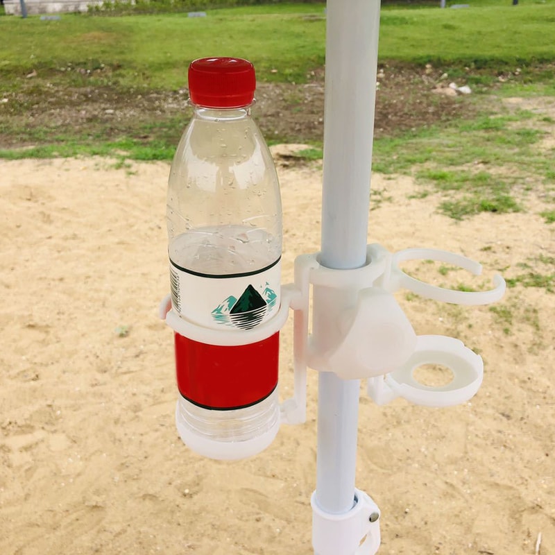 Foldable Drink Bottle Stand Portable Metal Cup Holder For Beach Umbrellas Outdoor Use 0