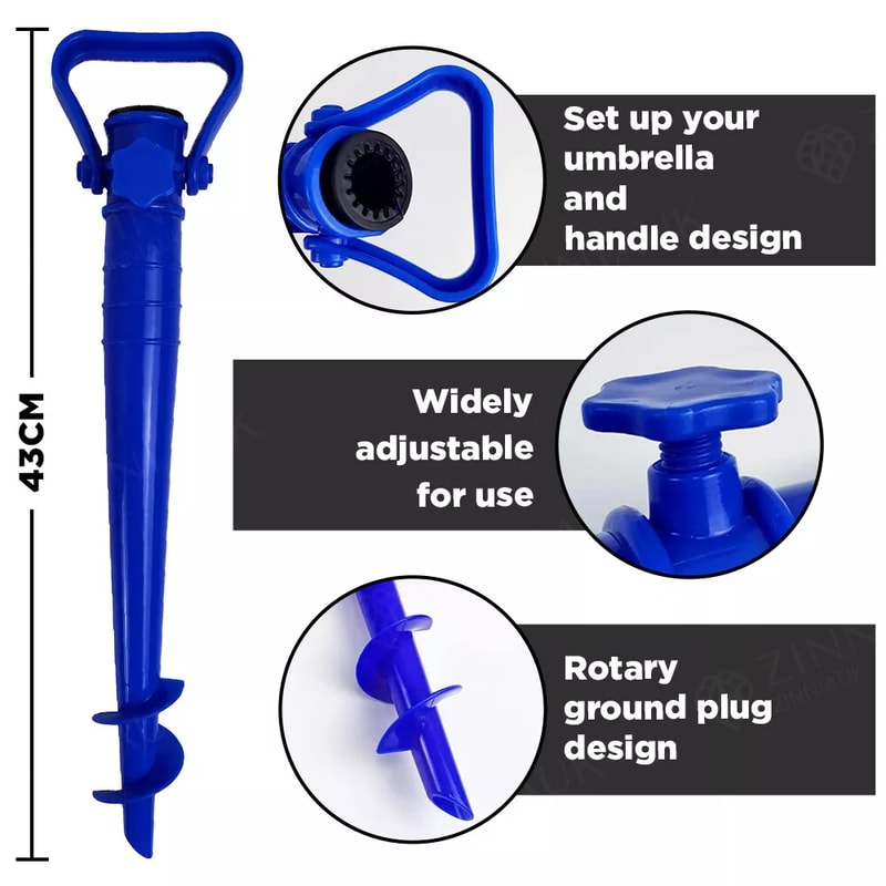 Adjustable Umbrella Base for Patio and Beach Heavy Duty Sand Ground Fixation Tool