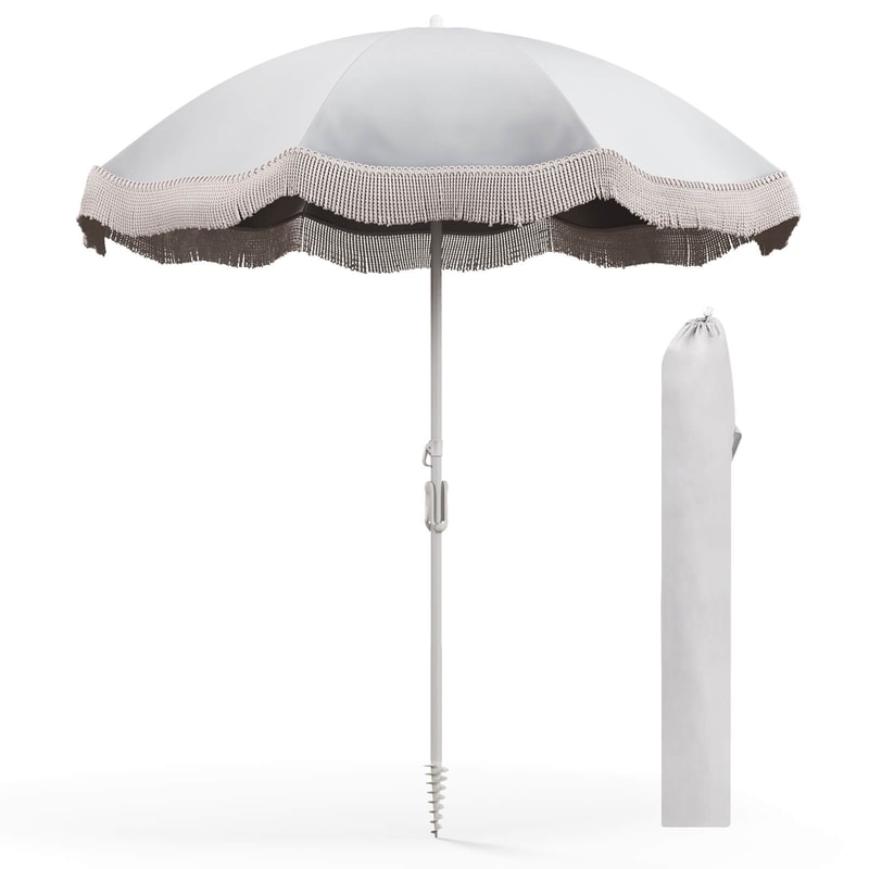 Outdoor Patio Umbrella with Carrying Bag & Push Button Tilt for Garden & Balcony