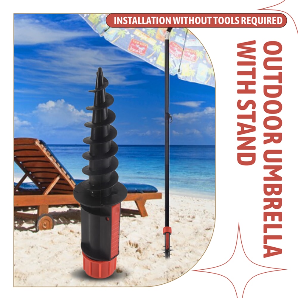 Heavy Duty Beach Umbrella Sand Anchor Outdoor Camping Spiral Stand Holder for Patio & Garden