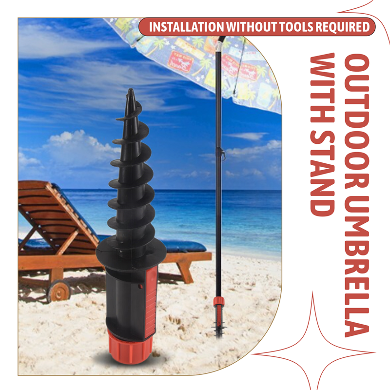 Heavy Duty Beach Umbrella Sand Anchor Outdoor Camping Spiral Stand Holder for Patio & Garden