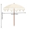 Reversible Portable Umbrella with Triangle Fringe Decoration Perfect for Courtyards, Balconies, and Beach Use